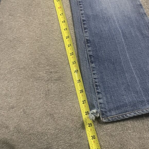 7 For All Mankind Jeans Women's Size 28 Medium Wash Distressed Bootcut 7FAMK - Picture 8 of 13